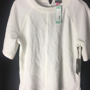 Vince Camuto Levita Piping Detail Textured Blouse